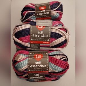 11 Brand New Red Heart Soft Essentials Stripes Yarn Pack